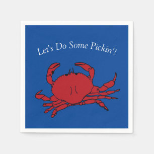 Crab Picking Seafood Boil Party Summer Beach Fun Napkin