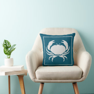 Crab Pillow Teal