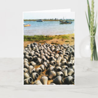 Crab pots at Santa Luzia blank card