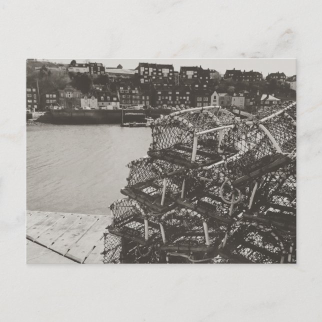 Crab pots, Whitby harbour, North Yorkshire. Postcard (Front)