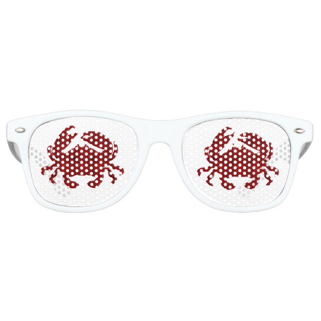 Crab - red grunge retro sunglasses (Front)