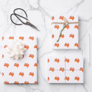 Crab red hot orange simple clean fresh wrapping paper sheet
