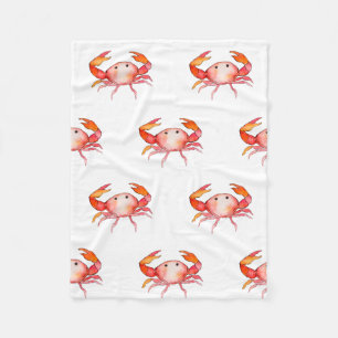Crab sea creature cute fleece blanket