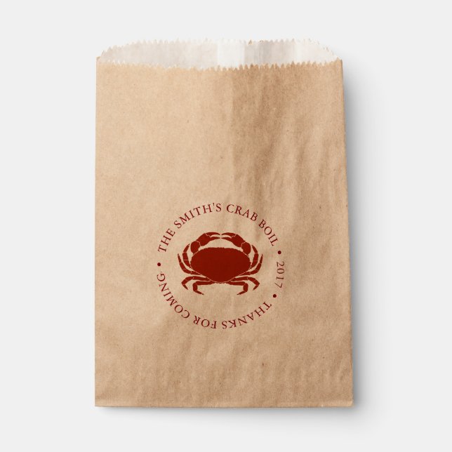 Crab | Seafood Boil Customizable Favour Bag (Front)