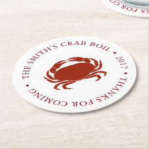 Crab Seafood Boil Customized Round Paper Coaster