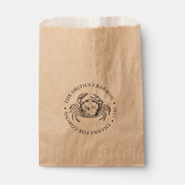 Crab | Seafood Boil or Bake Customizable Favour Bag (Front)