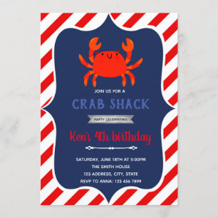 Crab shack birthday party Invitation