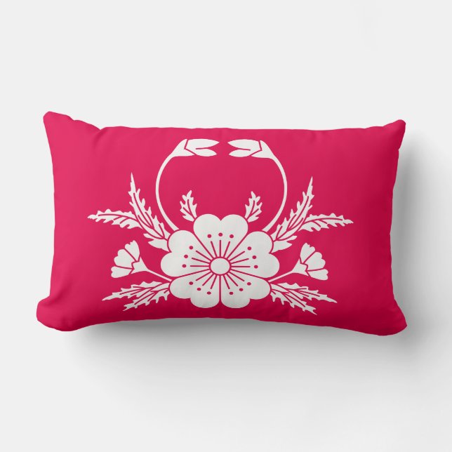 Crab-shaped cherry blossom lumbar pillow (Front)