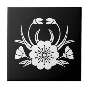 Crab-shaped cherry blossom tile