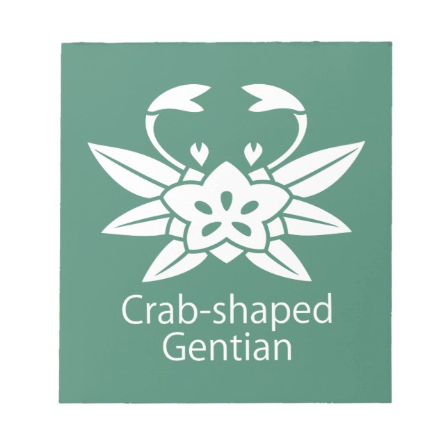 Crab-shaped gentian notepad (Front)