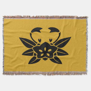 Crab-shaped gentian throw blanket