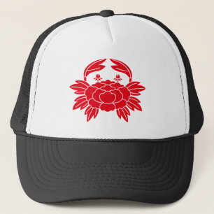 Crab-shaped peony trucker hat