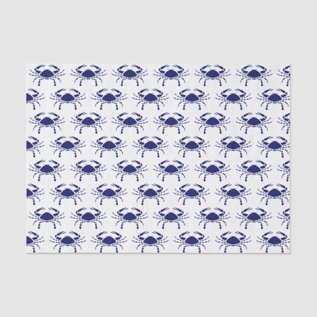 Crab Silhouette #2 Drawing Blue Tissue Paper (Front)