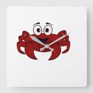 crab square wall clock