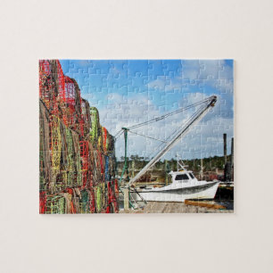 Crab Traps Stacked and Ready Jigsaw Puzzle
