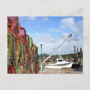 Crab Traps Stacked and Ready Postcard