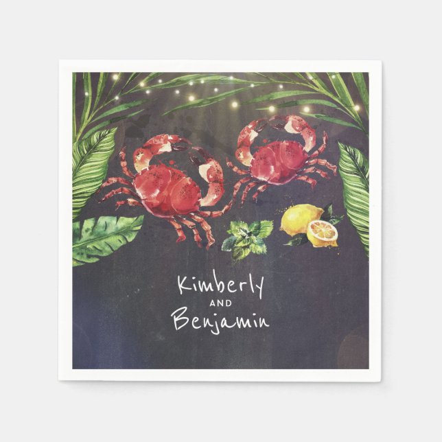 Crab Tropical Coastal Beach Napkin (Front)