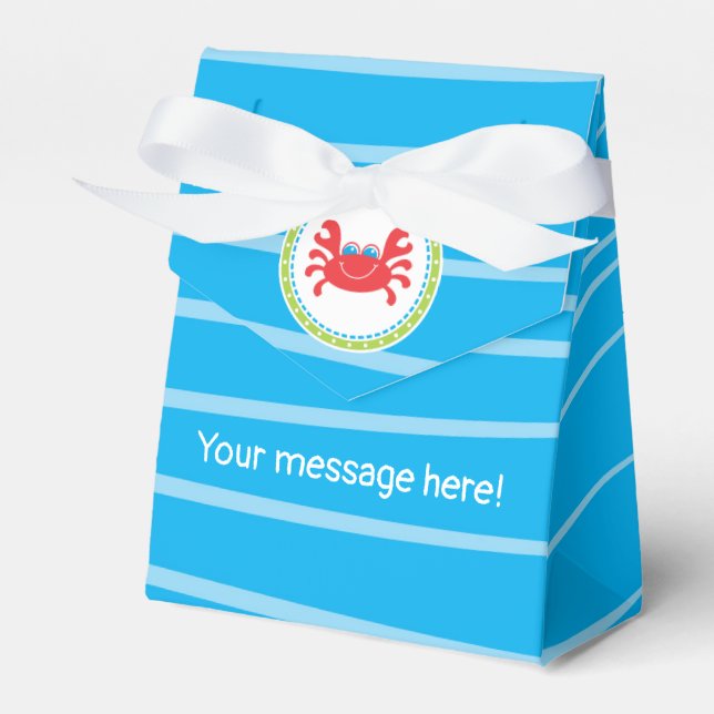 Crab Under the Sea Birthday Favor Box (Front Side)