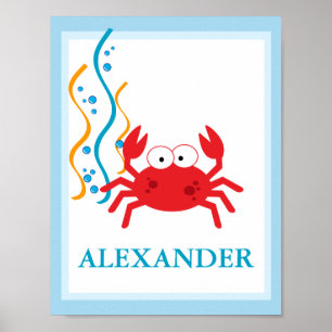 CRAB Under the Sea CUSTOM NAME PRINT