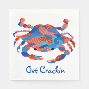 Crab Watercolor  Paper Plates Napkin