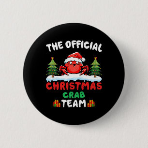 Crab Wearing Santa Hat Xmas Holiday Christmas Crab 2 Inch Round Button