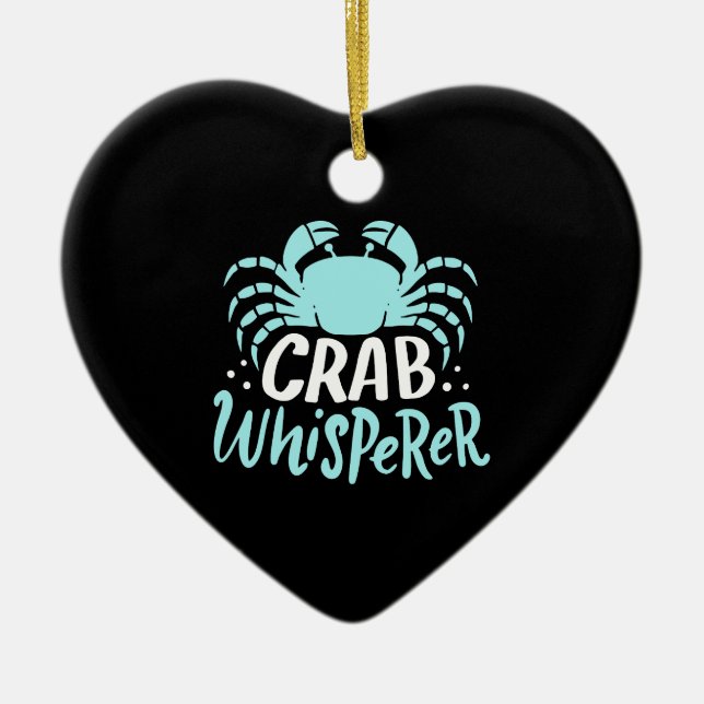 Crab Whisperer Ceramic Ornament (Front)