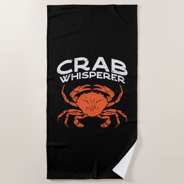 Crab Whisperer Vintage  Beach Towel (Front)