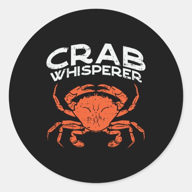 Crab Whisperer Vintage Crabbing Classic Round Sticker (Front)