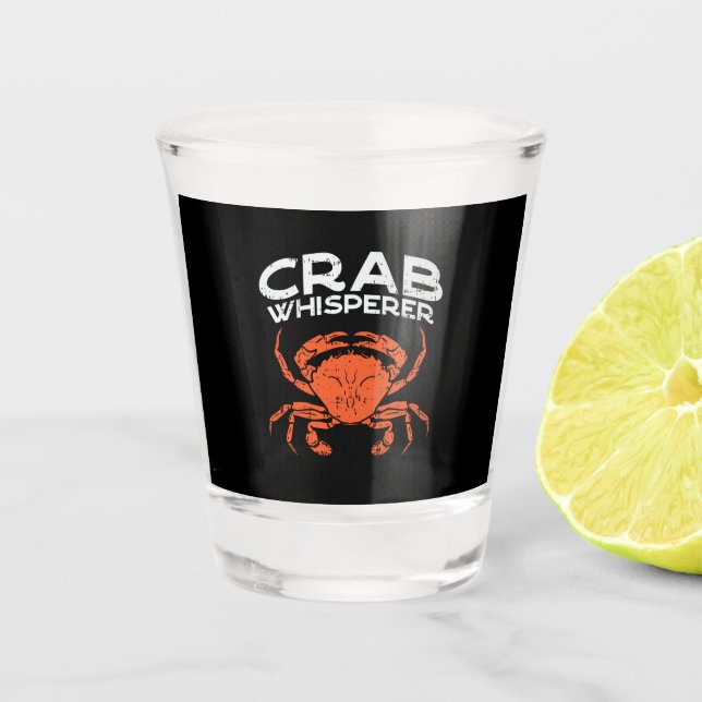 Crab Whisperer Vintage  Shot Glass (Front)
