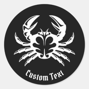 Crab White Classic Round Sticker