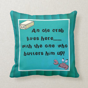Crab with Butter Throw Pillow