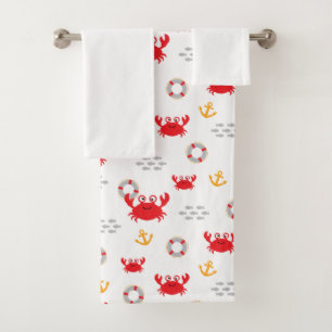 Crab with Lifebuoy Bath Towel Set