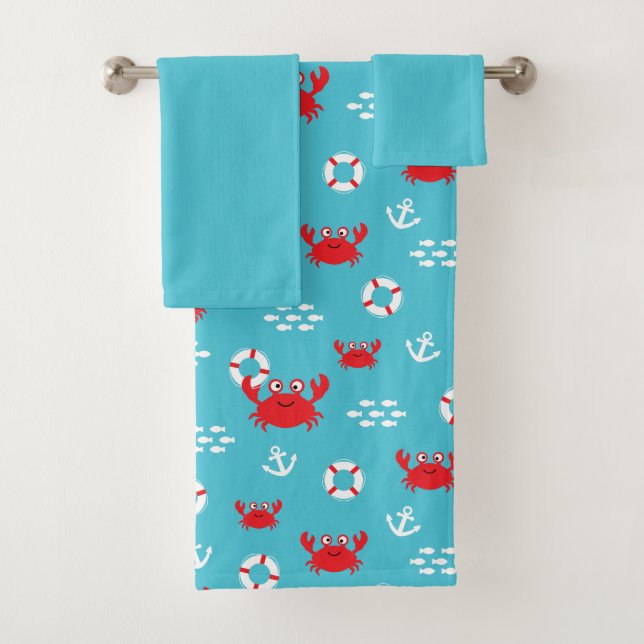 Crab with Lifebuoy Bath Towel Set (Insitu)
