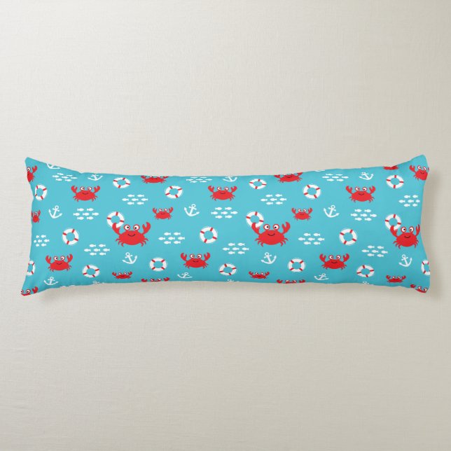 Crab with Lifebuoy Body Pillow (Front)