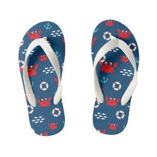 Crab with Lifebuoy Kid's Flip Flops
