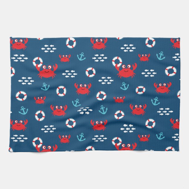 Crab with Lifebuoy Kitchen Towel (Horizontal)