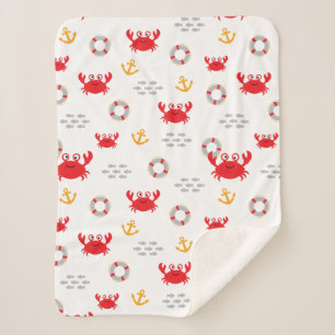 Crab with Lifebuoy Sherpa Blanket