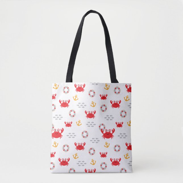 Crab with Lifebuoy Tote Bag (Front)