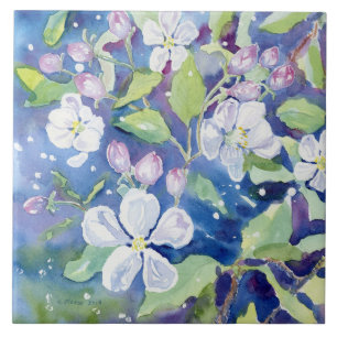 "Crabapple Blossoms" Decorative Accent Tile