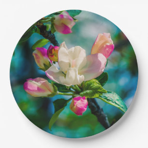 Crabapple flower and buds paper plate