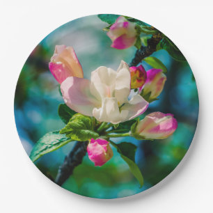 Crabapple flower and buds paper plate
