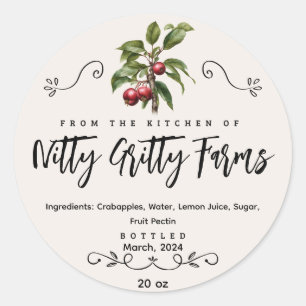 Crabapple Jam Jelly preserve Custom Canning Label