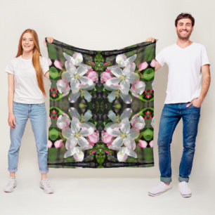 Crabapple Spring Flower Blossoms Abstract Fleece Blanket