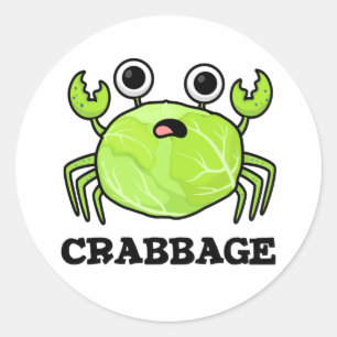 Crabbage Funny Cabbage Crab Pun Classic Round Sticker