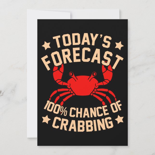 Crabbing Crabs Seafood Crabby Crab Lobster Sea Invitation (Front)