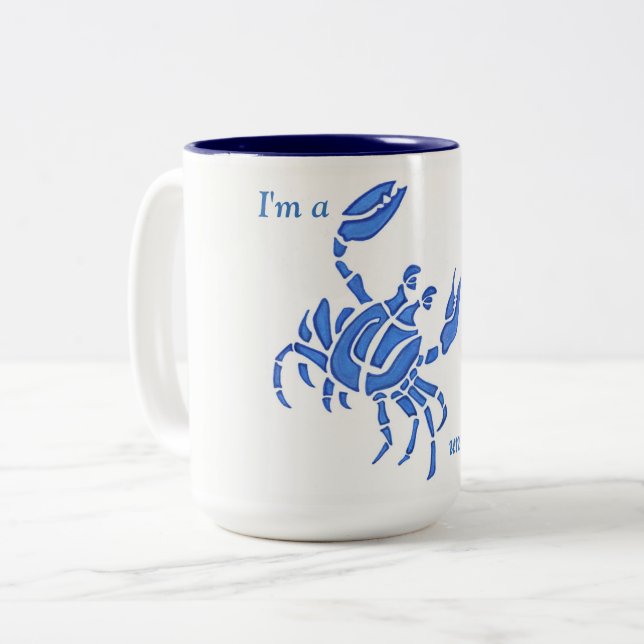 Crabby Before coffee Two-Tone Coffee Mug (Front Left)