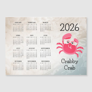 Crabby Crab Design 2026 Calendar