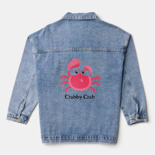 Crabby Crab Design Denim Jacket