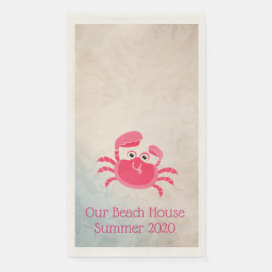 Crabby Crab Design Guest Towel Napkin