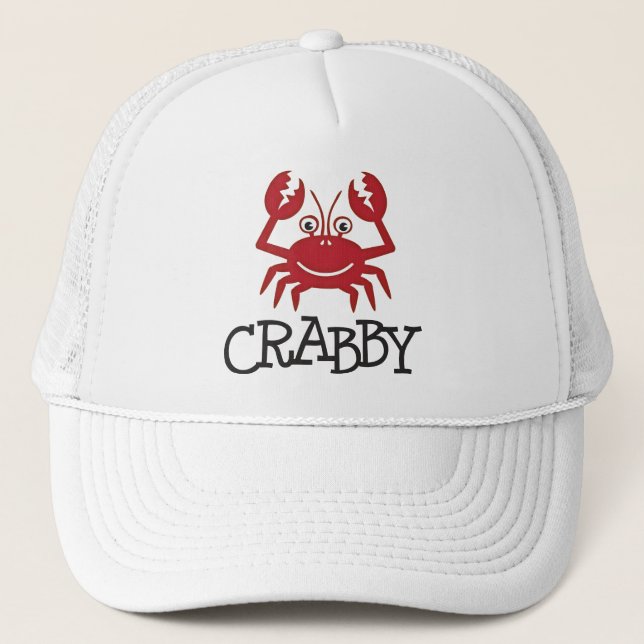 crabby crab gifts and apparel trucker hat (Front)